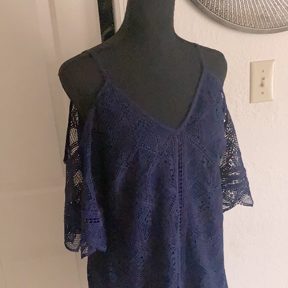 Lovely - Laundry by Shelli Segal Los Angela’s - Size 6 Navy Blue Lace Dress - Picture 6 of 16